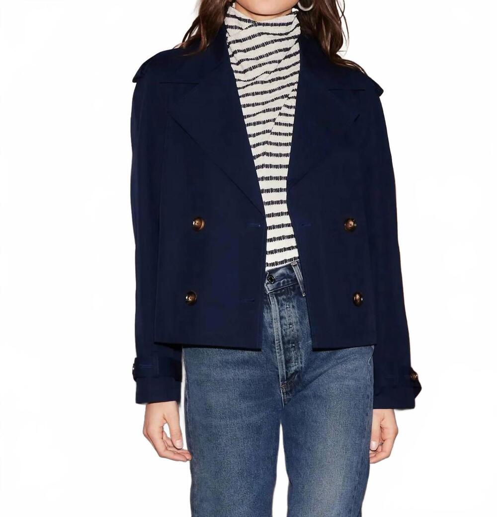 NEW FIFTEEN TWENTY chelsea cropped trench jacket in navy